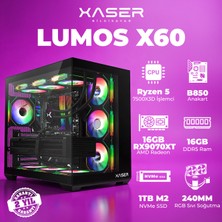 Xaser Lumos X60 Ryzen 5 7500X3D 16GB Ddr5 Ram 1tb M.2 Nvme SSD 16GB RX9070 Xt Masaüstü Oyuncu Bilgisayarı