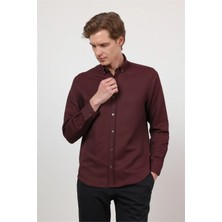 İmza Düğmeli Yaka Uzun Kol Cepsiz Slim Fit Pamuklu Gömlek 1004260203