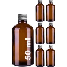 Dora Shopping 50 Gümüş Metal Kapaklı Hediyelik Shot Şişesi 50 ml Kolonya Koku Süs Küçük Şişe 6 Adet