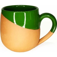 Yeşil Toprak Bardak Kupa El Yapımı