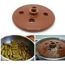 Sırlı Toprak Kiremit Dolma Sarma Taşı Kapağı Küçük Boy 18 cm Kiremit Dolma Taşı Yaprak Sarma Taşı