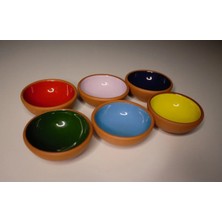 Toprak Kase Reçellik, Sosluk,çerezlik Renkli Sırlı- 6'lı