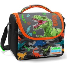 Dora Shopping Turuncu Yeşil Dinazor Baskılı Erkek Beslenme Çantası