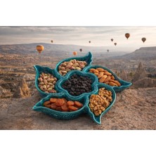 1 Adet 6 Gözlü Çinili Çerezlik,lokumluk