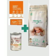 Bonacibo Kuzulu Yetişkin Kedi Maması 2 kg + 6 Adet 400 gr Tavuklu Yaş Mama Seti