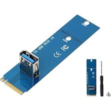Dora Shopping 4444 Ngff M2 SSD USB 3.0 Pci-E 1x 16X Çevirici Dönüştürücü Riser Kart Adaptörü