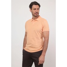 İmza Turuncu Polo Yaka Kısa Kol Cepsiz Slim Fit Pamuklu Tişört 1011260154