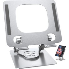 Dora Shopping Tablet Standı 360° Dönen Metal Masaüstü Açılı Katlanabilir Tablet Tutucu Stant