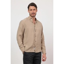 İmza Düğmeli Yaka Uzun Kol Cepsiz Slim Fit Modal Gömlek 1004260162