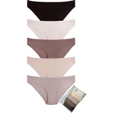 Eslara Kadın 5'li Paket Pamuklu Düz Bikini Külot Seti - Toprak Tonları Serisi