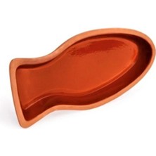 Içi Sırlı Toprak Güveç 25 cm Oval Güveç Tava 2'li Set Toprak Güveç