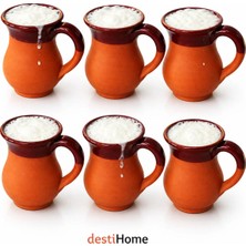 6'li Topraktan El Yapımı Doğal Ayran Bardağı