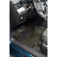Mercedes E Serisi W211 2002-2009 Siyah Üzeri Sarı Dikiş 8d Premium Havuzlu Deri Oto Paspas