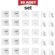 Sengenegel 30’lu Süper Güçlü Yapışkanlı Şeffaf Askı Seti – Delgisiz Kullanım