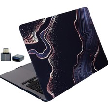 Dora Shopping MacBook 13 Inç Kılıf Touch Id Uyumlu M1/ıntel Sert Kapak Tpu Lazer Baskılı Mermer Desen Ince Hafif K