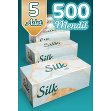 Silk "500" Soft Çift Katlı Pratik Mendil Çek Kullan Kutu Mendil (5ADET)X(100MENDİL)