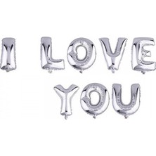 Aydogan's Parti Aksesuar I Love You Folyo Balon Gümüş Renk 35 cm