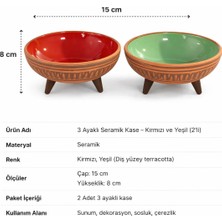 3AYAKLI Sırlı Mama Kabı Dekoratif Kase (15 Cm)