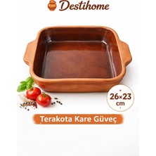 Doğal Topraktan Kare Borcam Ocak ve Fırın Uyumlu( 26X23CM)