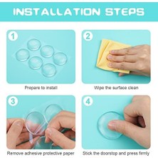 Duvar Kapı Stoperi, 6 Adet Duvar Kapı Stoperi Seti, 40 mm Silikon Kapı Stoperi, Duvar, Kendinden Yapışkanlı, Şeffaf, Yuvarlak, Kapı Kolu Tamponu, Duvar Koruması, Buzdolabı Koruması, Duvar