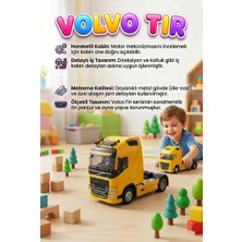 Farbu Oyuncak Işıklı Sesli Pilli Çek Bırak Mekanizmalı Volvo Öne Doğru Açılan Kabinli 11cm Dorsesiz Oyuncak Tır