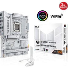 ASUS TUF GAMING B850-PRO WIFI7 W NEO AMD B850 AM5 DDR5 9000 DP HDMI 3x M2 USB3.2 Gen 2x2 WiFi 7 + BT AURA RGB 2.5Gbit LAN ATX 14+2+1 Güç Aşamaları, 1xGen5 M.2, Ready for Advanced AI PC