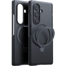 Torras Samsung Galaxy Z Fold 7 2 Adet Ekran Koruyuculu O Stand Spin Serisi Magsafe Kılıf - Siyah