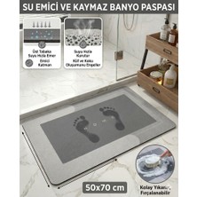 Su Emici Banyo Paspası Kaymaz Tabanlı Su Emici Yapı 50 x 70 cm  Kare