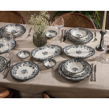 Porser Velour Antrasit Fulya Yemek Seti – 24 Parça 6 Kişilik