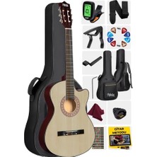 Dora Shopping CG-390NT-XBAG Klasik Gitar 4/4 Sap Ayarlı Kesik Kasa ( Tuner Askı Capo Metod Pena)