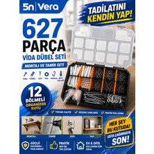 627 Parça Vida Dübel Seti – Organizer Kutu Montaj ve Tamir Seti Çivi Pul Kanca