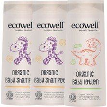 Ecowell Organik Bebek Şampuanı 300 ml + Bebe Losyonu Göz Yakmayan Formül ile Dermatolojik Test Edilmiş