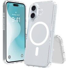 Dora Shopping iPhone 16 Serisi ile Uyumlu Magsafe Destekli Hybrid Şeffaf Kılıf, Darbe Emici Tpu + Pc Şeffaf Kılıf