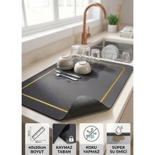 Süper Emici Sihirli Bulaşık Matı Tezgah Üstü Kurutma Matı Katlanabilir 40 x 50 cm
