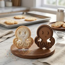 Ulu Pazarlama Sevimli Ahtapot Hamur Şekillendirici Kurabiye Kalıbı Oyun Hamuru Kalıbı 9 cm