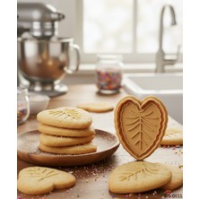 Ulu Pazarlama Ince Damar Kalp Yaprak Şekillendirici Kalıp Kurabiye Hamur Kesici Oyun ve Şeker Hamuru Seti