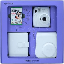 Fujifilm Instax Mini 11 Beyaz Fotoğraf Makinesi 10'lu Film ve Kare Albüm ile Hediye Seti