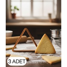 Ulu Pazarlama 3lü Üçgen Figürlü Kurabiye Kalıbı Hamur Kesici Şeker  ve Oyun Hamuru Için Tek Parça Kalıp