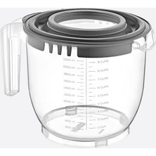 Dora Shopping 2200 ml Kapaklı Mikser Kabı, Kaydırmaz Tabanlı Kulplu, Dayanıklı Çok Yönlü Mutfak Aleti Pp