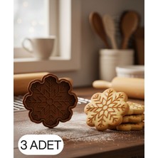 Ulu Pazarlama 3lü  Kar Tanesi Kurabiye Kalıbı Çift Parça Hamur Kesici, Şeker Hamuru ve Oyun Hamuru Için