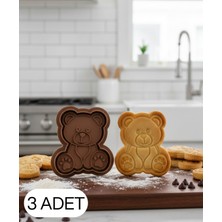 Ulu Pazarlama 3lü Sevimli Yavru Ayı Figürlü Kurabiye Kalıbı ve Hamur Kesici Şeker Oyun Hamuru Için Iki Parça