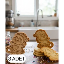 Ulu Pazarlama 3lü Kar Kızağında Penguen Noel Şekillendirici Kalıp Kurabiye Hamur Kesici Seti