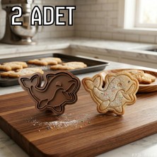 Ulu Pazarlama 2li Sevimli Yunus Hamur Şekillendirici Kurabiye Kalıbı Oyun Hamuru Kalıbı 9 cm