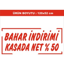 İmaj Reklam Mağaza Vitrini Için Bahar Indirimi Kasada %50 Indirim Yazısı 120X52 cm