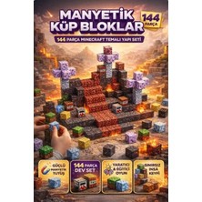 Yıldırım Oyuncak Manyetik Küp Bloklar 144 Parça Minecraft Temalı Yapı Seti | Eğitici Zeka Geliştirici Oyuncak 3+ Yaş
