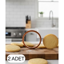 Ulu Pazarlama 2li Yuvarlak Kurabiye Kalıbı ve Hamur Kesici Şeker ve Oyun Hamuru Için Tek Parça Kalıp