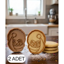 Ulu Pazarlama 2li Yuvarlak Çerçeveli Noel Baba Hamur Şekillendirici Kalıp Kurabiye ve Hamur Kesici Seti