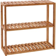 Dora Shopping Rafı, Bambu, Bitki Rafı, Ayarlanabilir 3 Zeminli, Duvara , Oturma Odası, Mutfak Için, Bağımsız, 60X1