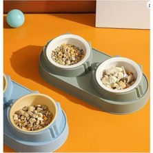 Dora Shopping Çift Bölmeli Mama Su Kabı – Kaymaz, Dayanıklı, Hijyenik Evcil Hayvan Yemek Kabı (Gri)