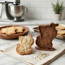 Ulu Pazarlama Sevimli Oturan Kedi Hamur Şekillendirici Kurabiye Oyun Hamuru Kalıbı 9 cm